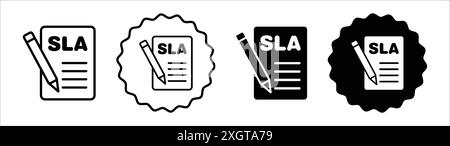 SLA Icon logo sign vector outline in black and white color Stock Vector