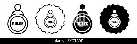 Text rules icon logo sign vector outline in black and white color Stock Vector