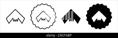 Stealth plane icon logo sign vector outline in black and white color Stock Vector