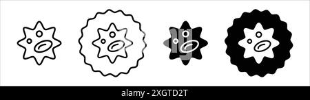 White blood cell icon logo sign vector outline in black and white color Stock Vector