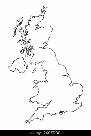 United Kingdom outline map isolated on white background Stock Vector