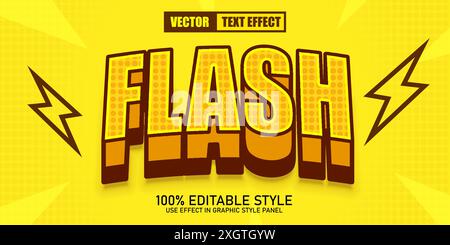Editable text effect. Flash sale template. Retro style. Vector illustration Stock Vector