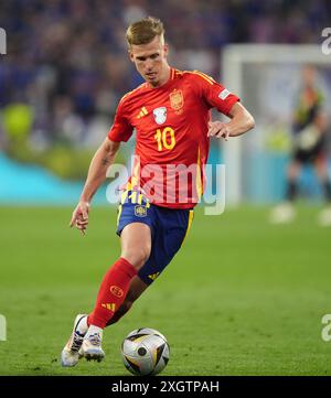 Spain's Dani Olmo during the UEFA Euro 2024, semi-final match at the ...