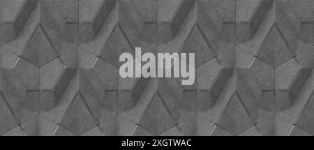 This high-resolution image features a seamless 3D geometric pattern, ideal for contemporary wallpaper designs or creative projects needing a textured, Stock Photo