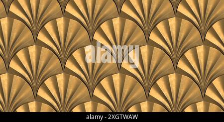 3d tiles in the form of white fan glossy plastic material Stock Photo