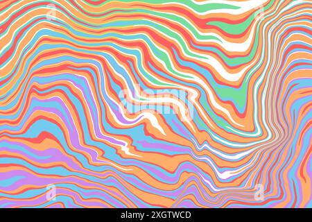 This image features a dynamic multicolored wavy pattern that evokes movement and energy, perfect for eye-catching backgrounds or layering in visual de Stock Photo