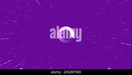 Image of shapes moving over loading data ring. Abstract background and digital interface concept digitally generated image. Stock Photo