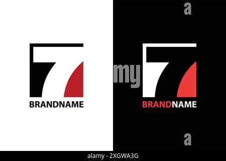 Creative Number 7 Logo Design Vector Template. Abstract Number Seven Logo Design. Stock Vector