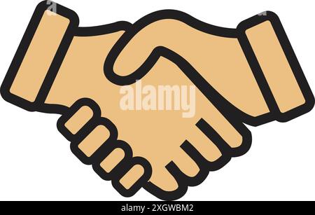 Hand shake in color, Business handshake, contract agreement, Hand Shake Business Stock Vector