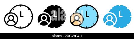 Account history icon logo sign vector outline in black and white color Stock Vector