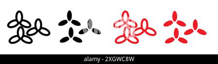 Bifidobacterium probiotics icon logo sign vector outline in black and white color Stock Vector