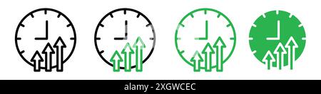 Continuous improvement icon logo sign vector outline in black and white color Stock Vector