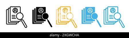 Curriculum vitae sign logo sign vector outline in black and white color Stock Vector