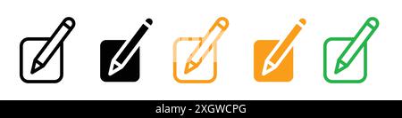 Edit text icon logo sign vector outline in black and white color Stock Vector