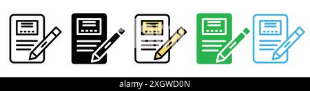 Feedback form icon logo sign vector outline in black and white color Stock Vector