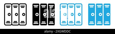 Locker icon logo sign vector outline in black and white color Stock Vector