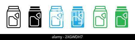 liquid detergent icon logo sign vector outline in black and white color Stock Vector