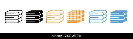 Neat fold clothes icon logo sign vector outline in black and white color Stock Vector