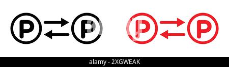 Peer to peer icon logo sign vector outline in black and white color Stock Vector
