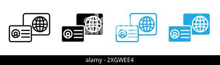 Personal documents icon logo sign vector outline in black and white color Stock Vector