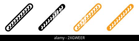 Pretzel sticks icon logo sign vector outline in black and white color Stock Vector