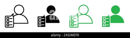 Personality characteristics icon logo sign vector outline in black and white color Stock Vector