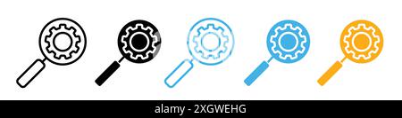 Search engine optimization icon logo sign vector outline in black and white color Stock Vector