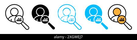 Personal assessment icon logo sign vector outline in black and white color Stock Vector