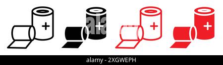 Sterile gauze icon logo sign vector outline in black and white color Stock Vector