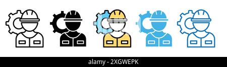 Service Icon logo sign vector outline in black and white color Stock Vector