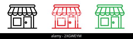 Tailor shop icon logo sign vector outline in black and white color Stock Vector