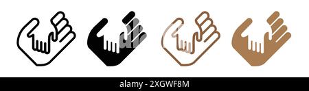 World fathers day icon logo sign vector outline in black and white color Stock Vector