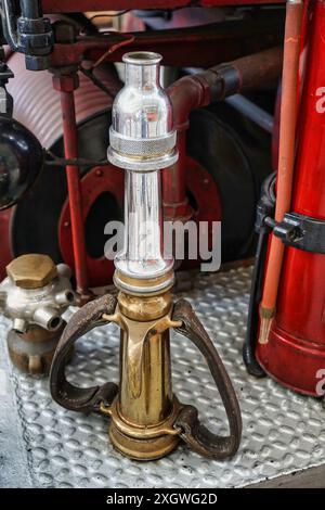 Vintage fire hose nozzle USA 2024 Stock Photo