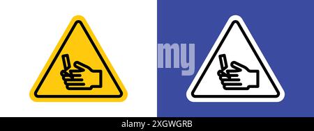 Cutting hand straight blade sign logo sign vector outline in black and white color Stock Vector