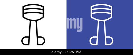 Eyelash curler icon logo sign vector outline in black and white color Stock Vector