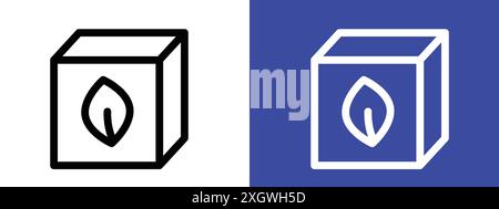 Eco packaging icon logo sign vector outline in black and white color Stock Vector