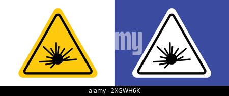 Explosive materials hazard sign logo sign vector outline in black and white color Stock Vector