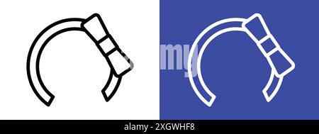 Hair tie icon logo sign vector outline in black and white color Stock Vector
