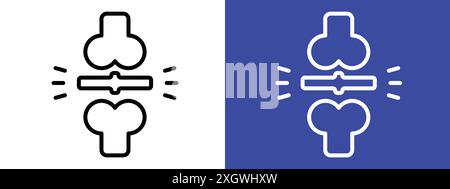 Herniated disc icon logo sign vector outline in black and white color Stock Vector