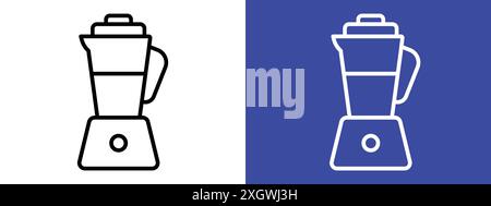 Juicer icon logo sign vector outline in black and white color Stock Vector