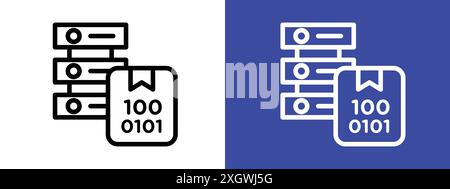 Master data icon logo sign vector outline in black and white color Stock Vector