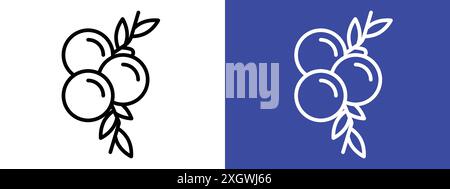 Juniper icon logo sign vector outline in black and white color Stock Vector