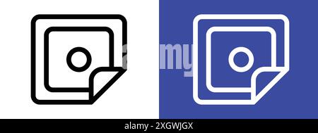 Nicotine patch icon logo sign vector outline in black and white color Stock Vector