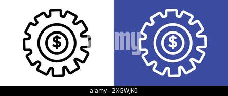 Money processes icon logo sign vector outline in black and white color Stock Vector