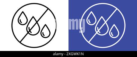 No leakage sign logo sign vector outline in black and white color Stock Vector