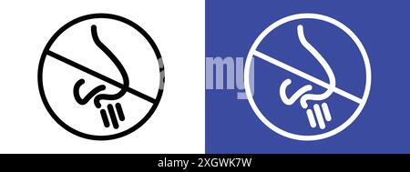 No smell sign logo sign vector outline in black and white color Stock Vector