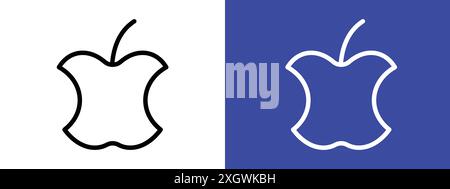 Organic waste icon logo sign vector outline in black and white color Stock Vector