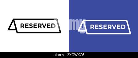 Reserved icon logo sign vector outline in black and white color Stock Vector