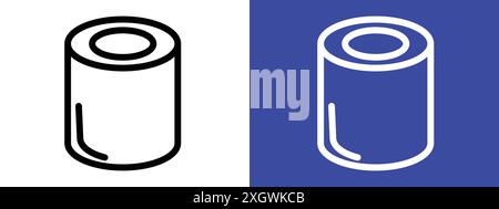 Oil filter icon logo sign vector outline in black and white color Stock Vector