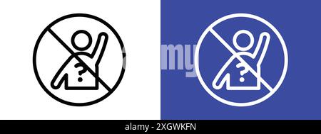 Please do not ask sign logo sign vector outline in black and white color Stock Vector